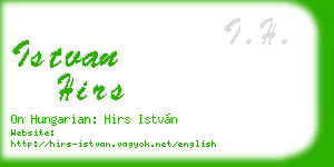 istvan hirs business card